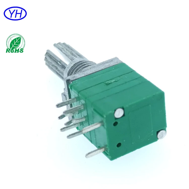 Free samples Professional custom 1k 5k 10k 20k 50k 100k 9mm 8 pin PCB mount rotary dual potentiometer with rotary switch