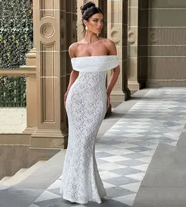 Lace Sexy Maxi Dress for Women Summer Backless Chic Elegant Lady Bodycon Party Club Long Evening Dresses