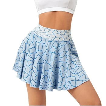 Running Fitness Quick Drying Women's  Workout Athletic Golf Tennis Allover Print Wideband Waist Sports Skirts