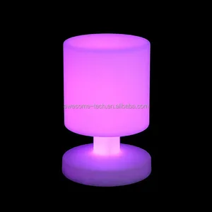 Modern RGB Night Table Lamp Remote Control Battery Powered LED Bedroom Eco-Friendly Plastic Flexible Simple Features Dimmable