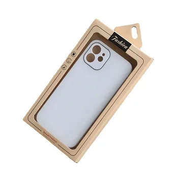 Universal OEM custom cardboard package box Environmental protection paper mobile phone case packing box with pvc window