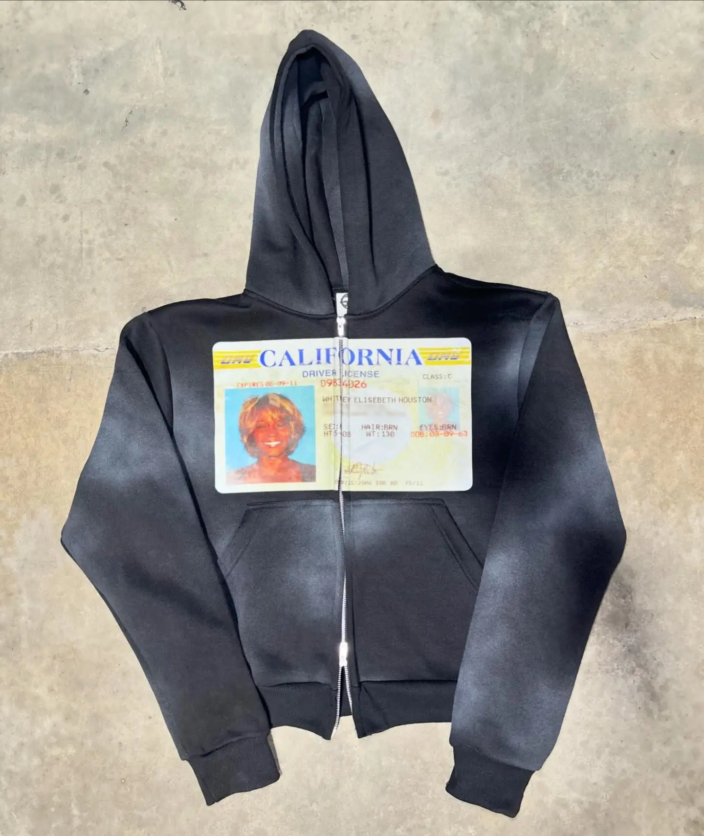 Hoddie Men Custom Heavy Weight Distressed Sun Faded Double Zipper Screen Print Vintage Acid Wash Hooded Sweatshirt Hoodie Unisex gallery 2