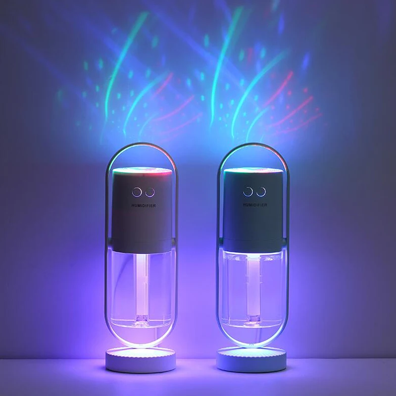 Magic Shadow Humidifier 360 Degree Mist Spray Projector Lamp Ultrasonic Cool Mist Maker Aroma Diffuser 200ML USB Humidificador