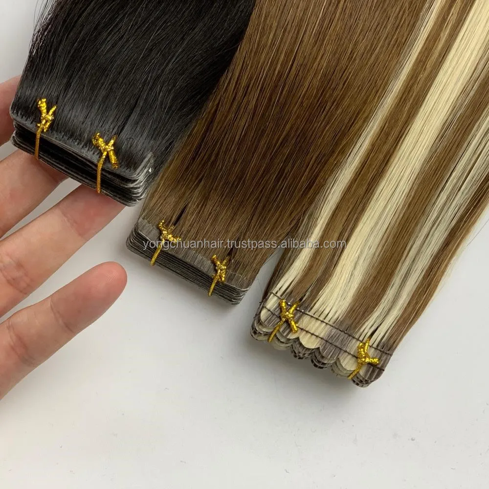 small virgin injection thin invisible russian remy raw tape in extensions human hair making machine real