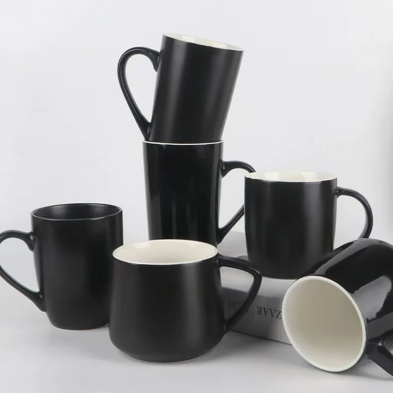 Simple Black Ceramic Cup, Couple’s Water Cup, Mug, Coffee Cup, Hotel Cup, Advertising Gift, Printed logo preview 2
