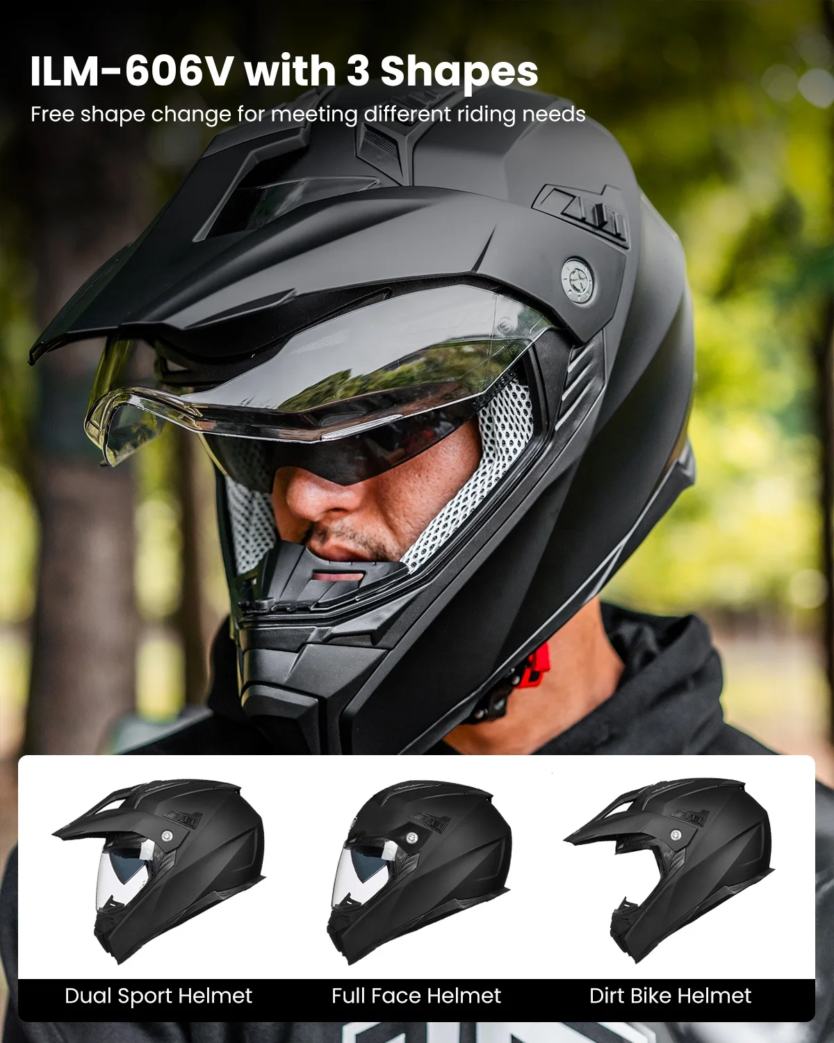 ILM Dual Sport Helmet DOT Certified Full Face Protection