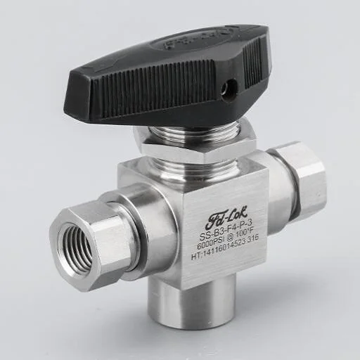FD-LOK One Piece Instrument Ball Valve PVC B3 Series 6000PSI Three Way High Temperature OEM Customizable Manual NPT Connection 1
