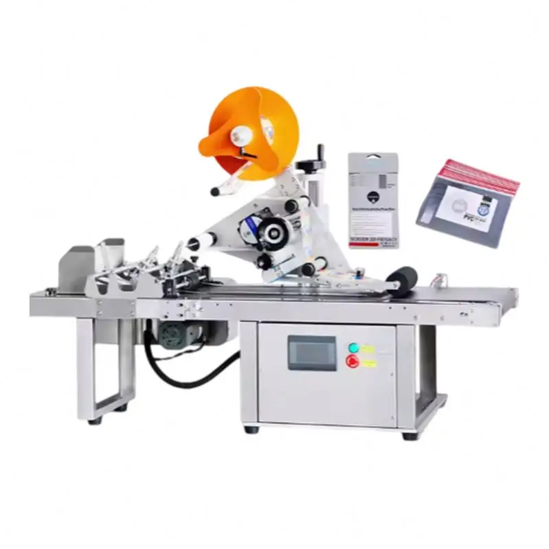 TEBAK Automatic Electric Bottle Labeling Machine Paging Feeder High Productivity for Paper Cards Boxes Plastic Bags Tags Bottles