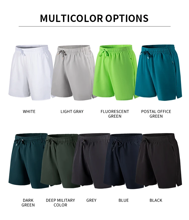 Men 5 Inch Inseam Shorts Custom Logo Solid Color Dry Fit Oversize ...