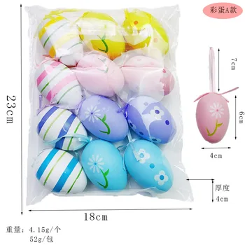 12pcs Easter Hanging Decorations Clover Baubles Novelty Easter Eggs Easter Tree Ornaments for Holiday Party Favor Supplies