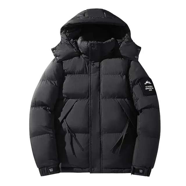 Men's and Women's Thickened Warm windproof Winter Cotton Jacket with Removable Hood