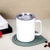 White stainless steel insulation mug with lid-450ml