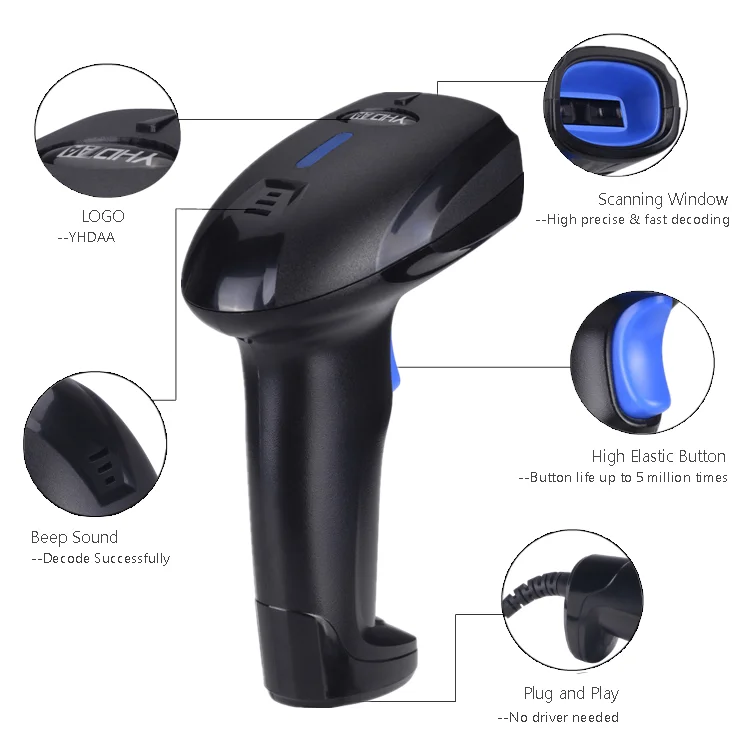 Blue tooth Wireless 2D Barcode Scanner Connect Smartphone Tablet PC Computers QR Code Reader Work with Win dows Mac Android IOS
