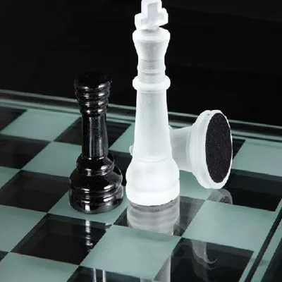 Glass Chess Set Elegant Design Durable Build Fully Functional 32 Frosted and Clear Pieces Crystal Chess Board Youth Adults Play