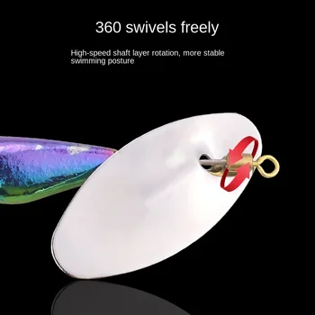 Espressif Copper Composite Spinning Three-Prong Hook Sequin Micro Lure Long-Distance Casting Eccentric Weight Rotating Mandarin – Hooks – view 4