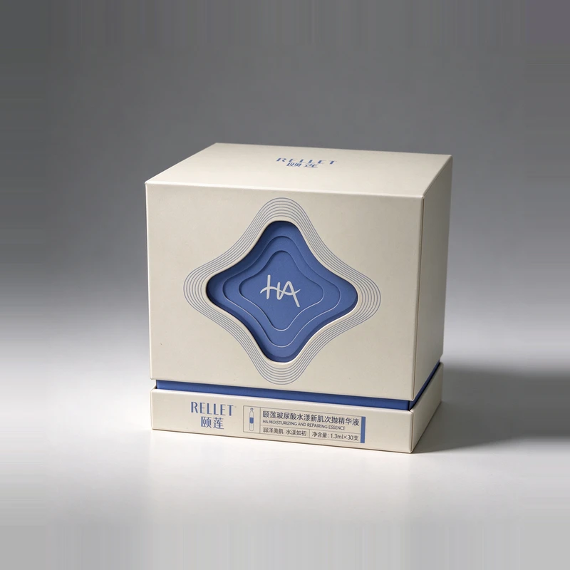 Custom Hinged Flip Top Skincare Gift Box Luxury Rigid Folding Cosmetic Box with Custom Foam Insert for Beauty Packaging