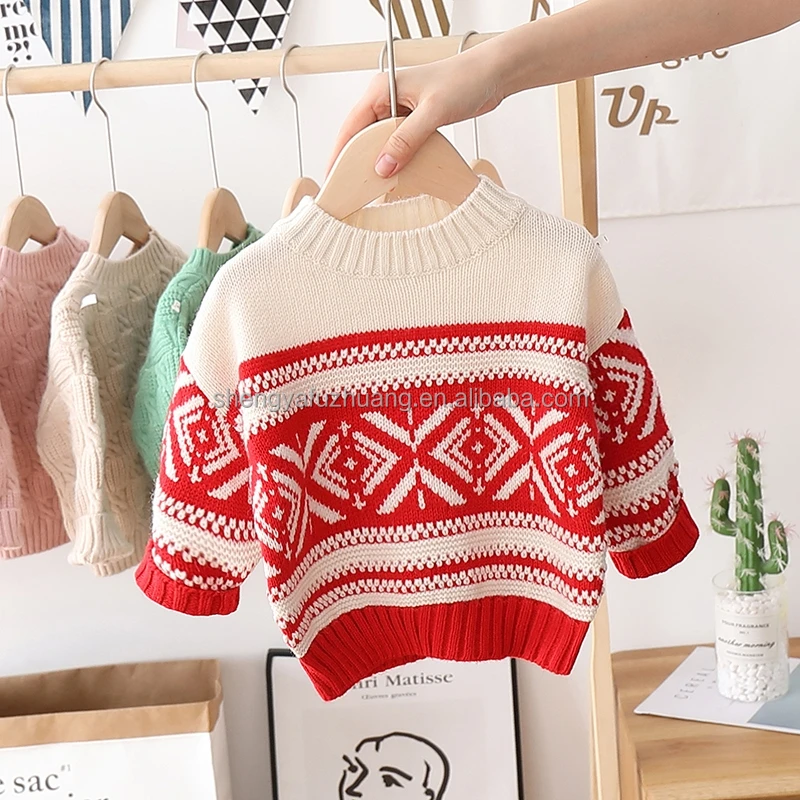 Girls Knitted Baby Cute Pullover Sweater Autumn Children's Sweater Cartoon Quality Winter Cotton Computer Knit Sweaters