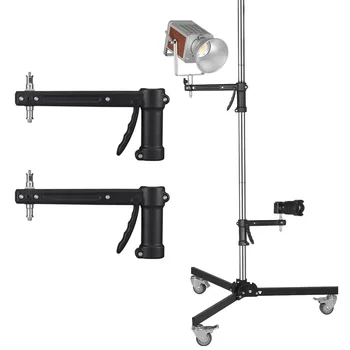 MIIAOTU 71cm-255cm AL250 Gun Grip Light Stand 1/4 and 3/8 Screw with Wheels Folding Tripod for Studio Flash LED Light Softbox