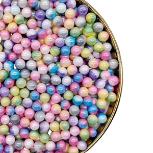 Shimmering Pearl Spheres with Mixed Fruit Flavors & Edible Silver Glitter Galaxy Gradient Hard Candies