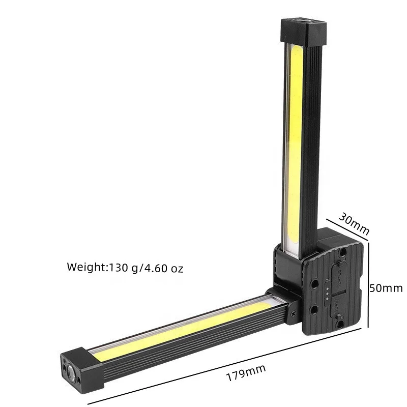 Wason New Ultra Bright Dual COB Rotatable Arm Flexible Smart Rechargeable Led Working Light With Top Flashlight and Power Bank