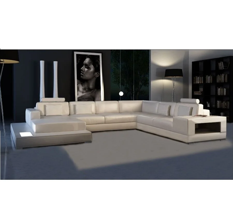 leather couch off white