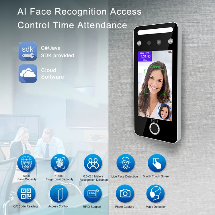 RFID NFC Reader Face Recognition Time and Attendance System for Door Access Control and NFC Reader Face Recognition Attendance