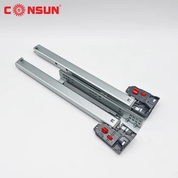 3 fold channel push to open hidden telescopic rails soft close undermount concealed drawer slide