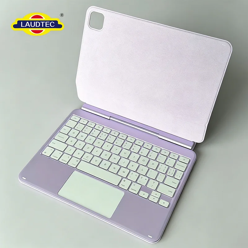 Laudtec Aluminum Magnetic Keyboard Case for Ipad 10th Generation Customize OEM ODM Wireless Scissor Keyboard 7-RGB for iPad A16