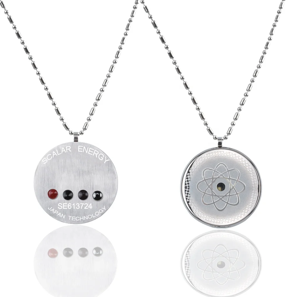 Authentic Japanese Technology 4-in-1 Scalar Energy Pendant Gold Plated Stainless Steel Health Jewelry Necklace