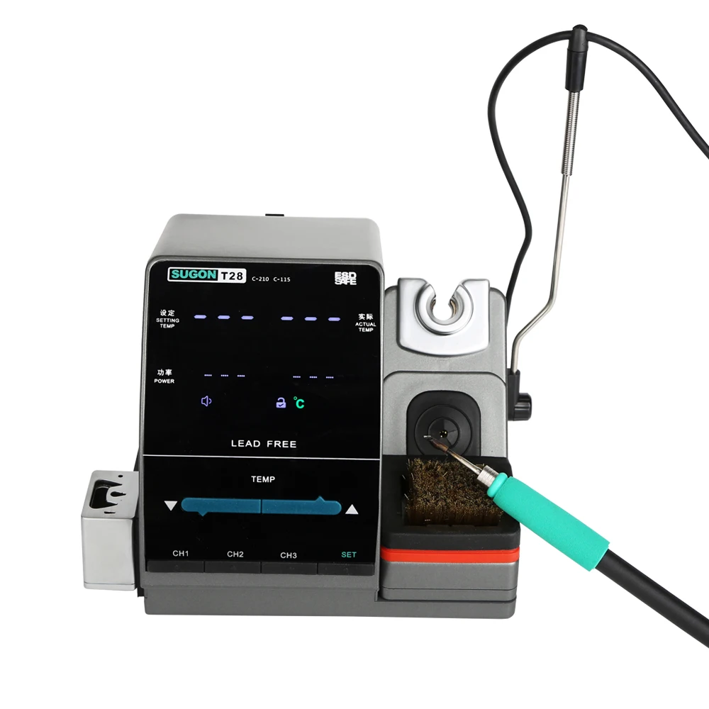 Easy to Operate Sugon T28 Soldering Iron Preheating Station With 210 115 Replace Double Welding Station
