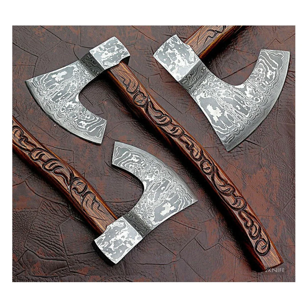 美丽的sizzco手工制作大马士革钢刃户外工具山林狩猎露营生存斧柄刻木