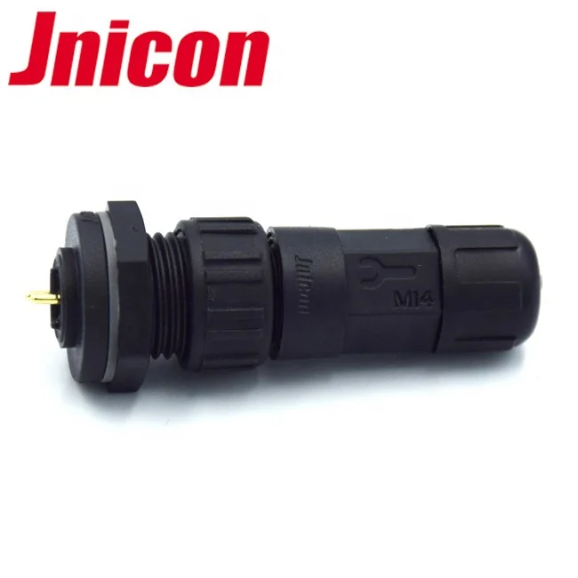 Jnicon IP68 Power Plug M16 4Pin Front Panel Mount Connectors with Soldering Terminal