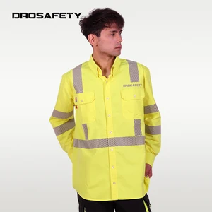 Flame Retardant Reflective Workwear Logo FR Work Clothes Uniforms Long Sleeve HRC 2 Shirts