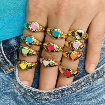 Enamel Neon Colors Cherry Rings Cherry Pattern Cuff Ring For Women Jewellery