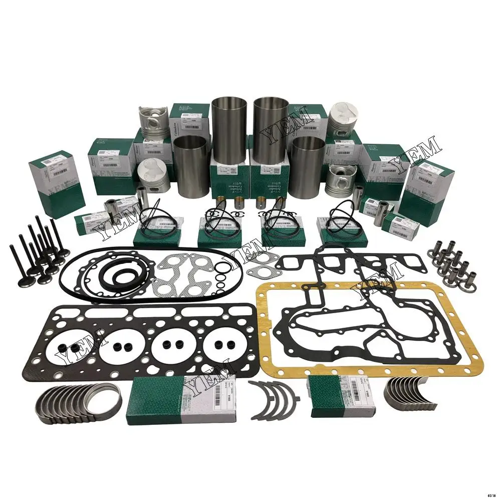 V1903 Repair Kit With Piston Rings Liner Bearing Valves Cylinder Gasket for Kubota