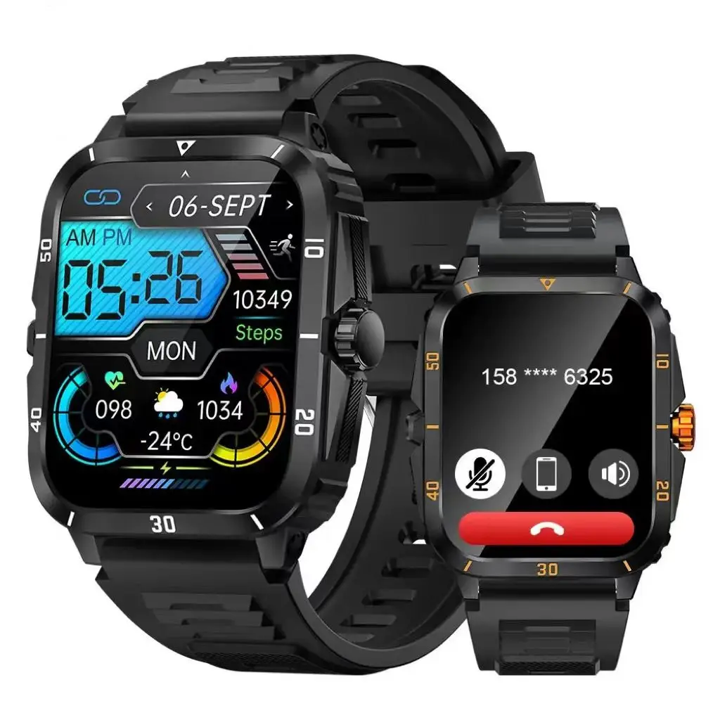 Waterproof Smart Watch Kt71 1.96inch Screen App Dafit Phone Call Heart Rate Sleep Steps Count Smartwatch