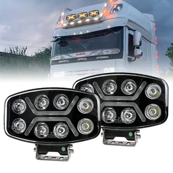 Led offroad work light Driving Lights 10 Inch 90W White Amber DRL high bright car auxiliary light For Truck Offroad SUV