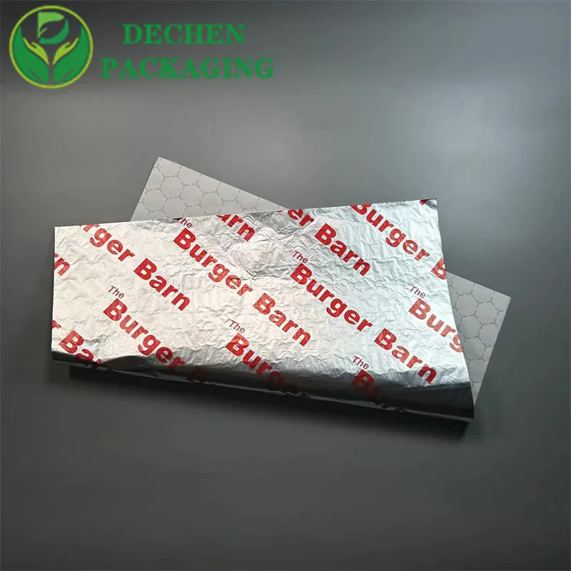 Burger Foil Paper Hamburger Wrap Paper With Foil