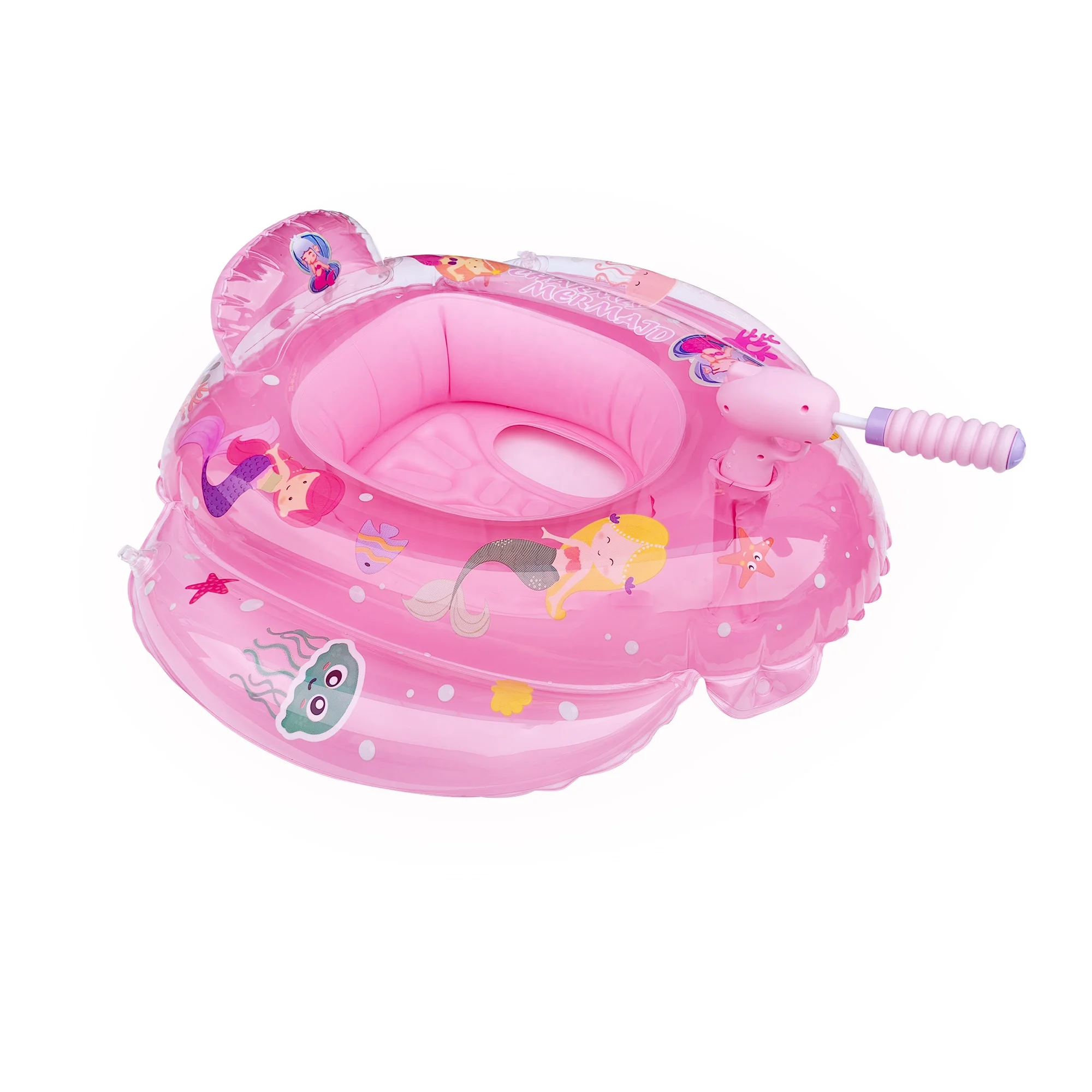 Pvc Inflatable Swimming Float Seat With Water Gun For Kids Baby ...