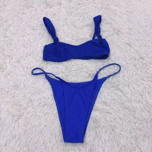 New Design Swimsuit Sexy Swimsuit Solid Color Breathable Women Bikini