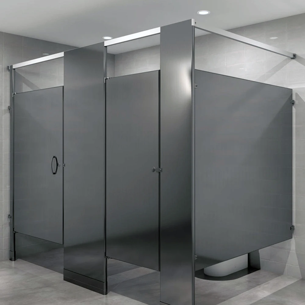 Factory Price High Quality HPL Ceiling Hung Bathroom Room Stall Wall Dividers Toilet Partitions With Stainless Hardware