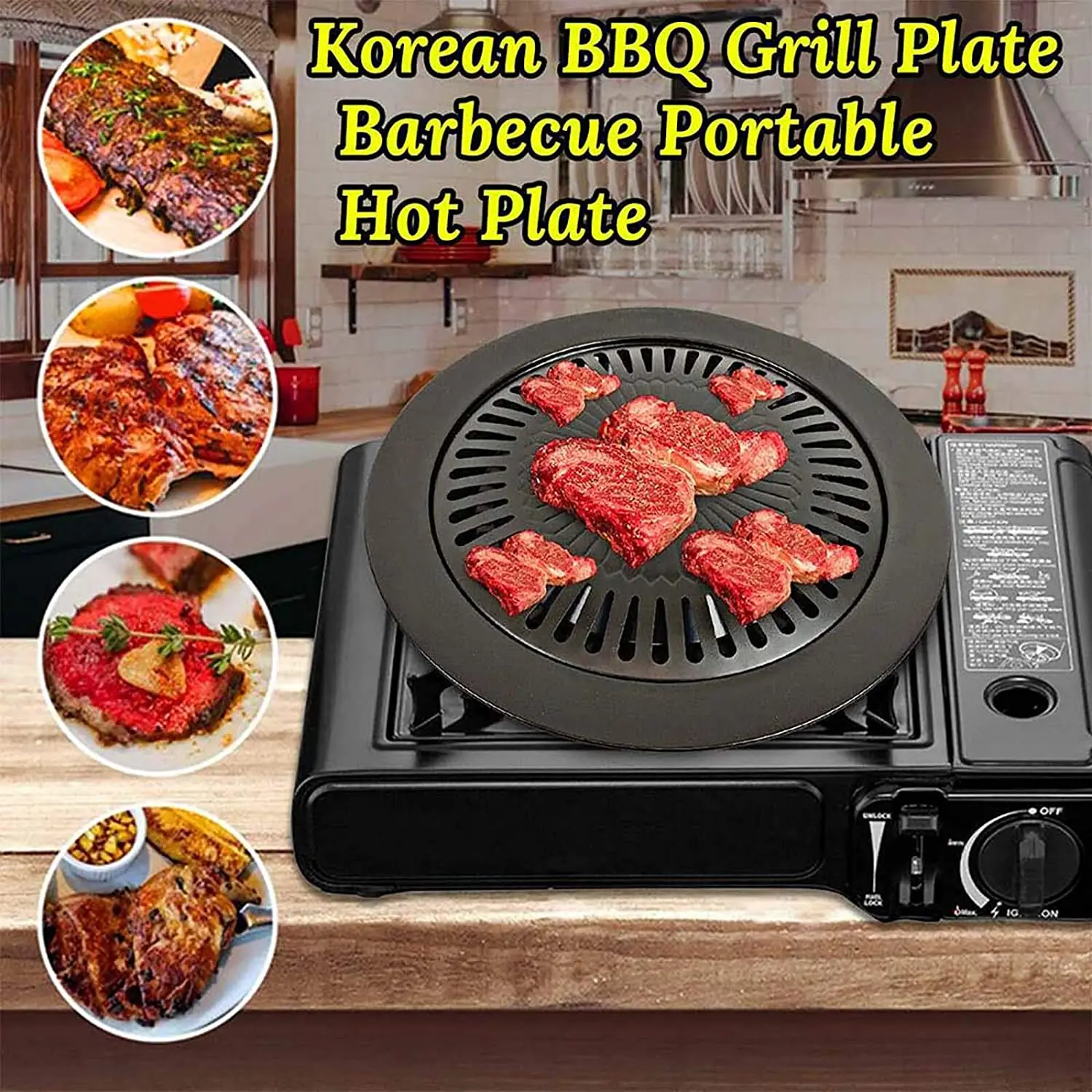 korean bbq gas cooktop grill plate