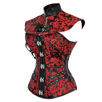 12 steel bone Bustier Corset Top with Buckle Women Steampunk new three-piece Garment Underbust Pattern Corsets Gothic