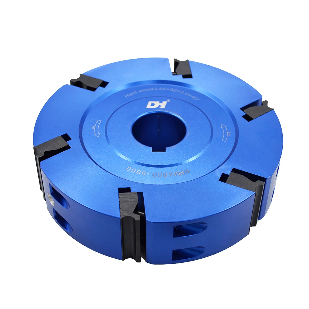 Power Tool Heavy Duty Cut Helical Tip Wood Planer Shaft Blade Edge Band Trimming Machine 6 Tooth Spiral Cutter Head