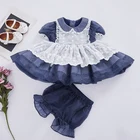 Design Girls Lolita Design Dot Print Short Sleeve Summer Baby Dress Girls Dress With Bloomers