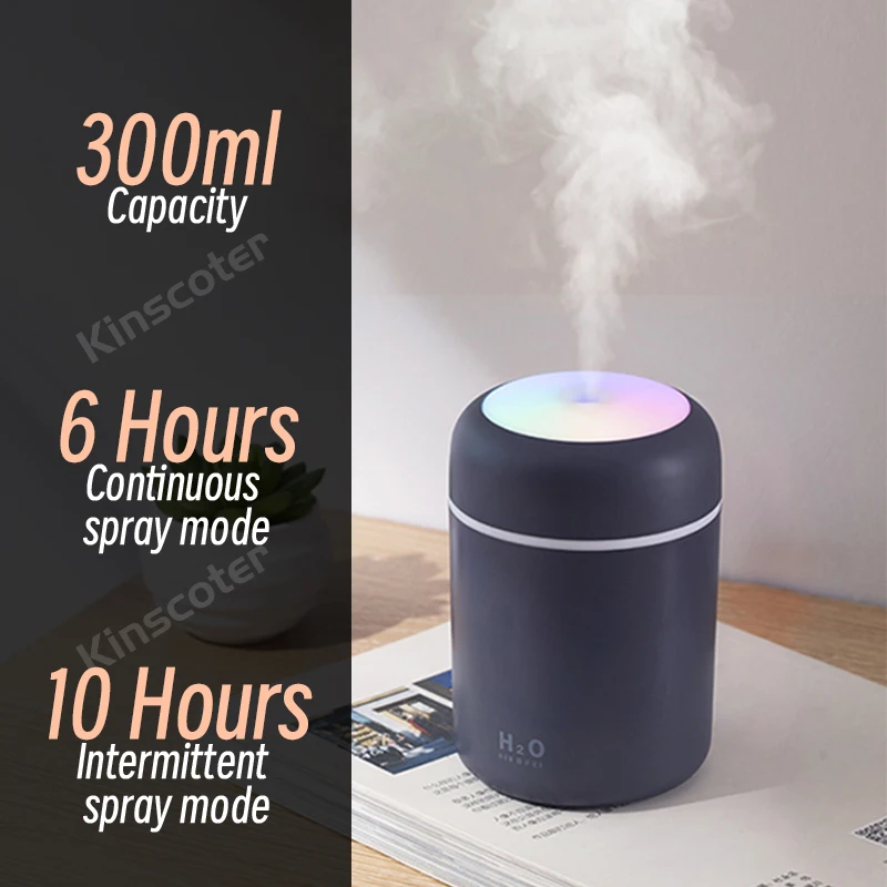 Kinscoter Mini Ultrasonic Atomizer USB Air Humidifier for Home Hotel Car School