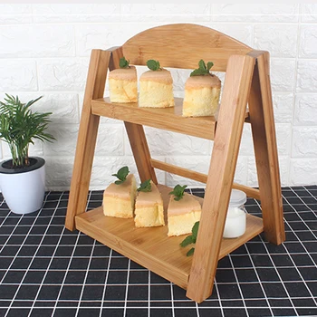 Wholesale Cupcake Stand 2 tier Cupcake Holder Display Wood Tiered Tray Rustic Cupcake Stand