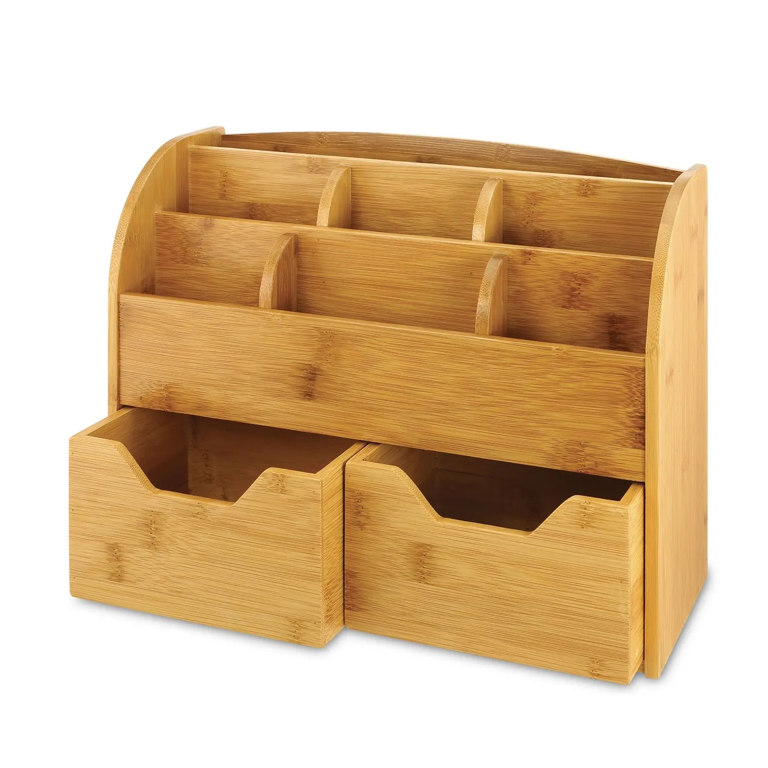 Wholesale Eco-Friendly Lacquer Bamboo Makeup Organizer Cosmetic Storage Box Drawers Brush Holders Multi-Purpose for Bathroom
