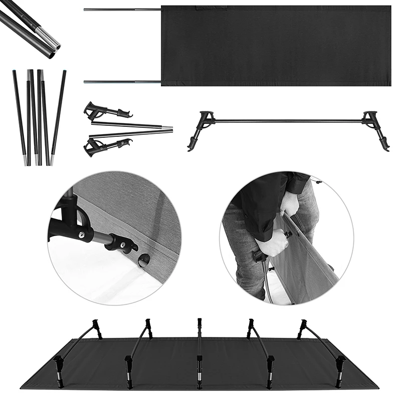 Camping Cot, 450LBS(Max Load), Portable Folding Outdoor Bed with Carry Bag Adults Kids, Heavy Duty Cot Traveling 18