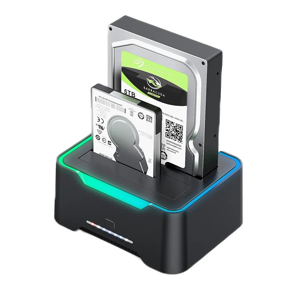 USB 3.0 to SATA Dual Bay HDD Docking Station for 2.5/3.5 Inch